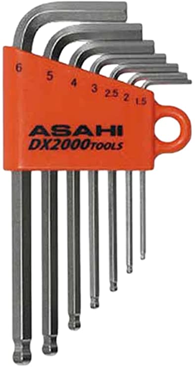 ASH メッキボールポイントショート六角棒レンチセット7本組 AZS0710