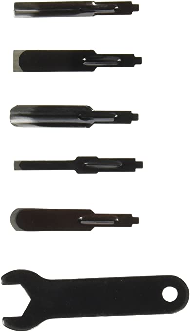 替刃セット 電動彫刻刀用 5本入 丸刃・平刃 (4mm 9mm)・角刃・平丸刃 6674661