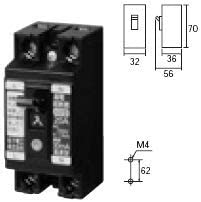 小型漏電ブレーカ 電灯・分岐用 AB-1E型 2P1E 15A 15mA O.C付 安全ブレーカ同一モジュール BJS1521N