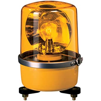 中型回転灯 ガラス球RP35／BA15S 定格電圧DC12V φ138mm 黄 SKP-101A-Y