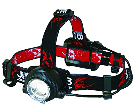 ジョブマスター LEDヘッドライト 防塵・防水タイプ 高輝度チップタイプ白色LED 最大450lm 単3電池×3本 フォーカス機能・後部認識灯付 JHD-450