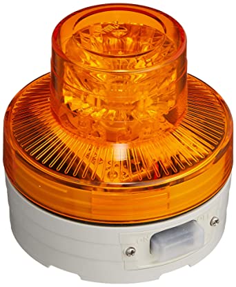 LED回転灯 常時点灯タイプ 防雨型 電池式 黄 NU-AY