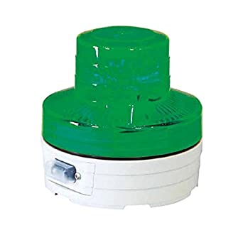 LED回転灯 常時点灯タイプ 防雨型 電池式 緑 NU-AG