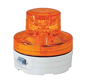 LED回転灯 夜間自動点灯点灯タイプ 防雨型 電池式 黄 NU-BY