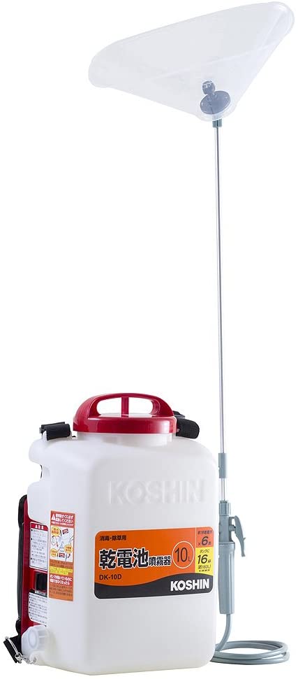 ダイヤフラム搭載 乾電池噴霧器 消毒名人 10L DK-10D