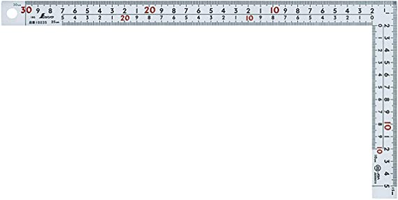 曲尺 広ピタ シルバー 30cm 表裏同目 8段目盛 JIS 10035