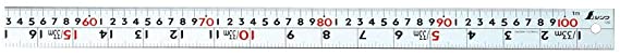 直尺 シルバー 併用目盛 W左基点 1m 13205